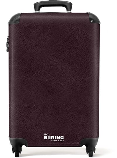 NoBoringSuitcases.com - Koffer - Lederen look bordeaux rood - Past binnen 55x40x20 cm en 55x35x25 cm - Trolley handbagage - Valiezen met wieltjes volwassenen - Reiskoffer op wielen - Rolkoffer lichtgewicht
