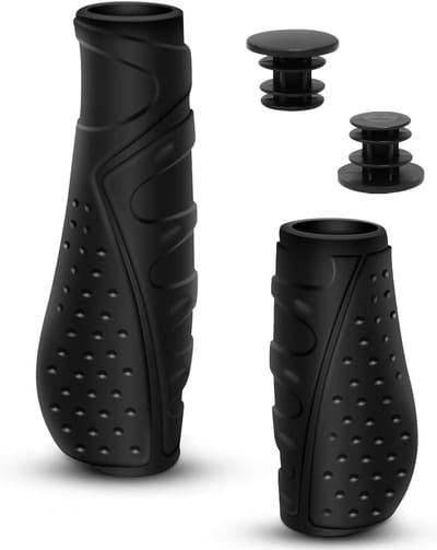 Fietshandgrepen - Stuurgrepen Rubber - Comfortabel Fietsen - Ergonomisch Antislip - 90mm - Zwart