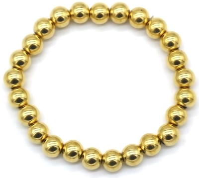 Kralenarmband - kralen - armband – accessoire – sieraad - elastiek - goudkleurig - hip - trendy - tijdloos - geschenk - cadeau - feest - feestdagen - verjaardag - dames - vrouwen - unisex - heren