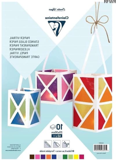 RFWR® Glaspapier Set - 10 Vellen, 40 g, 20 x 30 cm, Kleurrijk en Transparant voor Knutselen en Creatieve Projecten
