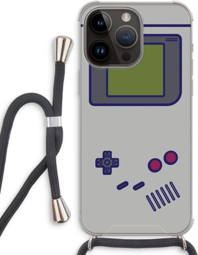 Case Company® - Hoesje met koord geschikt voor iPhone 14 Pro Max hoesje met Koord - Game On - Telefoonhoesje met Zwart Koord - Bescherming aan alle Kanten en Over de Schermrand