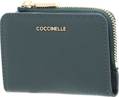 COCCINELLE Leren Kaarthoes Metallic Soft Credit Card Holder Kale Green Groen