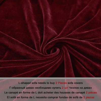 Housse de canapé en tissu velours, 1 pièce, housse de canapé sectionnelle élastique, étui de canapé en forme de L, étui de canapé en forme de L pour salon 2xPillowcase 45x45cm