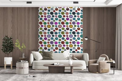 Behang - Fotobehang Patronen - Voetbal - Sport - Jongens - Kinderen - Kids - Breedte 165 cm x hoogte 220 cm