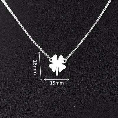 Ketting met hanger Klavertje 4 zilverkleur