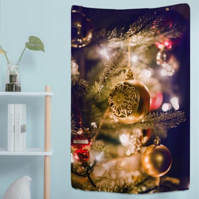Vakantieboom Wandtapijt Nieuwjaar Kerst Kunst Muurhanger Hippie Bohemien Huisinterieur Slaapkamer Decor 95x70cm