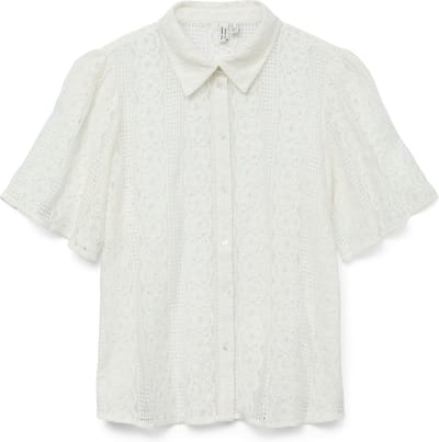 VERO MODA - VMDELSIE S/S LACE SHIRT WVN BTQ - Dames - Blouses