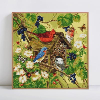 Diamant peinture oiseaux diamant broderie affichage complet diamant mosaïque vente photos 30x30 black