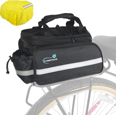 Fietsbagagedrager Tas - Fietstas Zwart - Bagage Vervoeren - Waterdicht Materiaal - 13L Capaciteit - Zwart