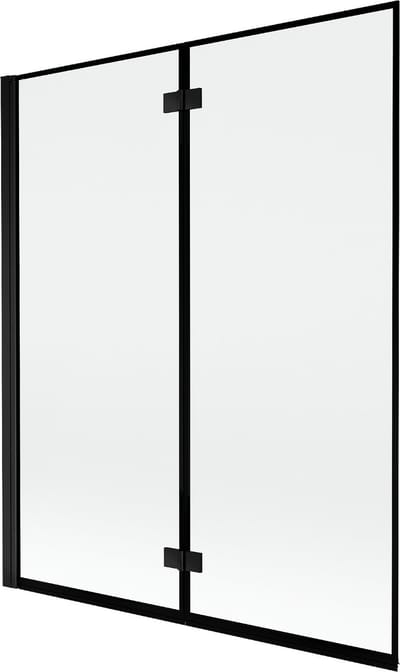 Mexen Mist badwand 2-delige links 140 x 150 , zwart frame, zwart - 8A9-140-002-70-70-L
