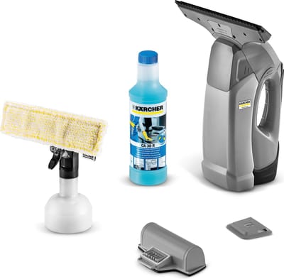 Kärcher WVP 10 Professional Ruitenreiniger - Looptijd accu 35 - Vervangbare accu - Streeploos resultaat - Ruitenreinigingsconcentraat CA 30 R 500 ml