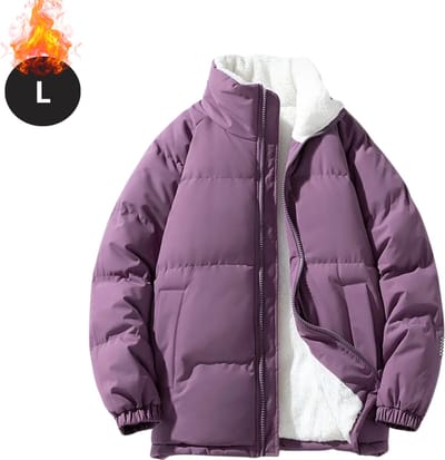 Livano Winterjas - Parka - Heren - Winter - Pufferjas - Volwassen - Stijlvol - Gewatteerde Jas - Paars - L
