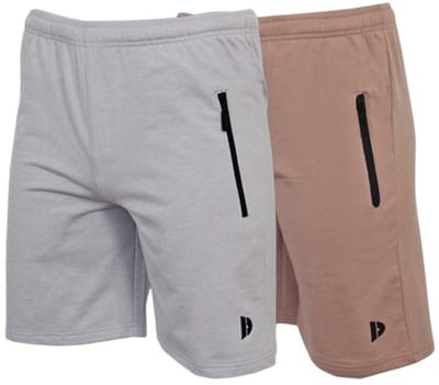 2-Pack Donnay - Joggingshort (Nick) - Sportshort - Heren - Light grey/Taupe grey (807) - maat S