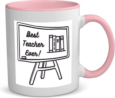 Akyol - best teacher ever koffiemok - theemok - roze - Juf - meester - juf en meester - 350 ML inhoud