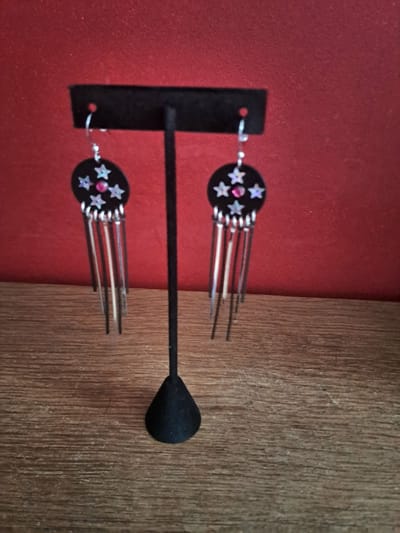 Oorbellen apart zwart/zilver | Oorbellen | Apart