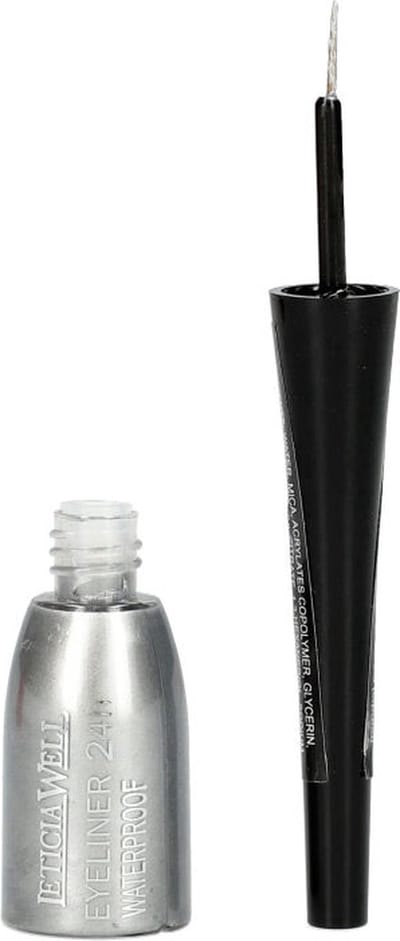 Leticia Well - Vloeibare Eyeliner - NIET WATERPROOF - Zilver Grijs - Flacon met dun, lang kwastje en 4 gram inhoud - Nummer 11