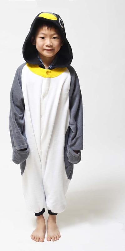 Let op: B-Keuze - KIMU® Onesie Grijze Pinguin Pakje - Maat 98-104 - Pinguinpak Kostuum Grijs Pak - Peuter Boxpakje Zacht Huispak Jumpsuit Pyjama Jongen Meisje Festival