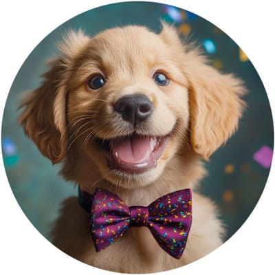 Sticker feestbeest hond - traktatie sticker kinderfeestje - cadeausticker kind - verjaardag sticker - 20 stuks