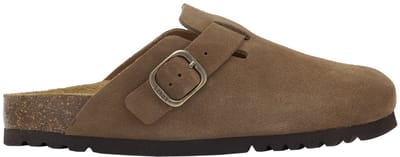 SCHOLL FAE NEW Suede SA Womens Taupe FALSO Clogs - Taupe - Maat 36