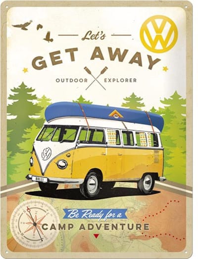 Reclamebord Volkswagen T1 get away