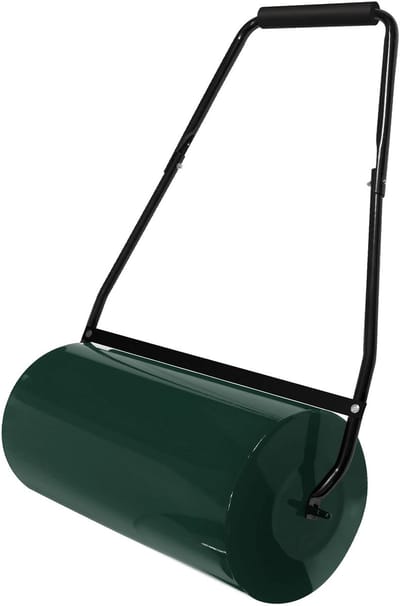 Gazonroller kan worden gevuld met water of zand 50 liter vulvolume Groene tuinroller 60 cm gemaakt van staal