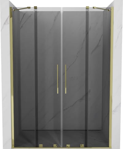 Mexen Velar Duo schuifdouchedeuren 140 , grafiet, goud - 871-140-000-42-50