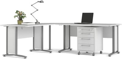 Giga Living Bureau Prima - Wit/Grijs - 200x230x75cm