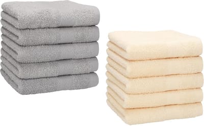 10-delige Set Luxueuze Katoenen Zeepdoekjes 30x30cm Grijs en Beige