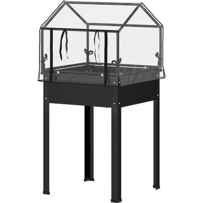4goodz Verhoogde plantenbox met afvoergaten, 60 x 60 x 120 cm, zwart