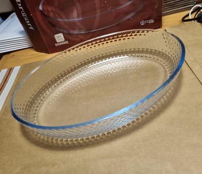 Glazen ovenschaal-serveerschaal ovaal 35 x 24 cm - Ovenschotel oven serveerschaal van glas