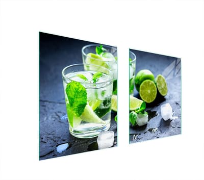 TMK ArtDeko - Snijplank van gehard glas - 85x52 cm - Limonkagroen - Extra werkblad