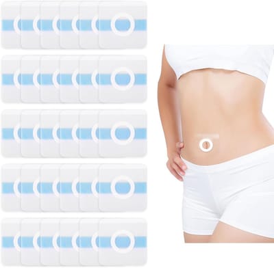Castorolie Pakking voor Navel - 30 stuks - Zelfklevende PU-Folie - 6x6 cm - Sterk Absorberende Hoes - Ricinusoliepleisters - Kompressen Anti-Doorsijpeling - Geen Wassen Nodig
