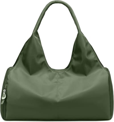 Thijox - Sporttas voor dames en heren met schoenenvak, nat vak, weekendtas, reistas, opvouwbaar, gymtas, legergroen, multifunctionele handtas voor vri