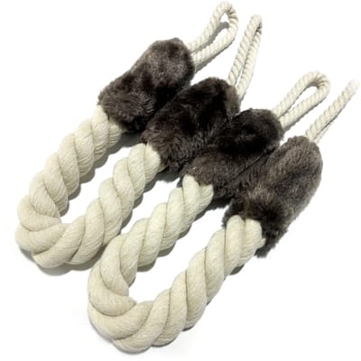 Dailygoods- Deurstopper met klembescherming - Deurstoppers voor binnen - Deurkoord - Vingerbescherming - 2 stuks - Bruin design - Deurbuffer