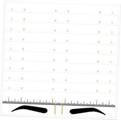 Wenkbrauw Meetinstrument - Sjabloon Ruler - Gezichtsstyling - Schaalontwerp - 50 Stuks - Geel