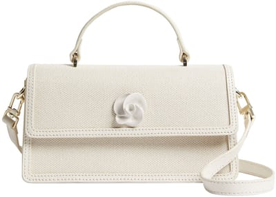 Ted Baker Handtas Schoudertas Audris Canvas Rose Hardware Elongated Bag Ecru Crème