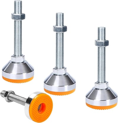 Verstelbare meubelpoten, 4 stuks, hoogte verstelbaar, zware belasting, machinebasis, nivellerende poten met moeren en geluidsarme antislip kunststof basis, diameter