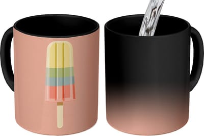 Magische Mok - Foto op Warmte Mokken - Koffiemok - Waterijsje - Pasteltinten - Minimalistisch - Magic Mok - Beker - 350 ML - Theemok