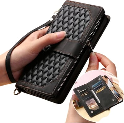Luxe Design Sterke Lederen Telefoonhoes Geschikt Voor IPhone 15 Pro Multifunctionele Rits Telefoon Hoes Portemonnee Kaarthoes Chique