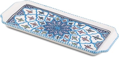 Cake schaal Turquoise blue fine serveerschaal handgemaakt 35 x 14 cm | CP.TF.30 | Dishes & Deco