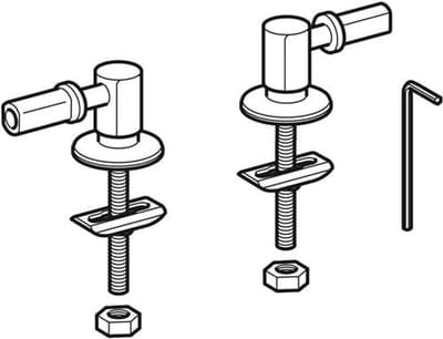 Toiletzitting Scharnieren - Bevestigingsset Metalen - Badkamer Reparatie - Duurzaam Metaal - 6.5mm - Zilverkleurig