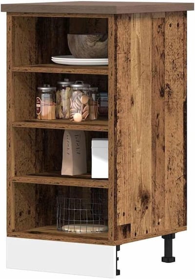 Onderkast Keuken - Keukenkast Hout - Keuken Organiseren - Verstelbare Poten - 40 x 445 x 815 cm - Oude Houtlook