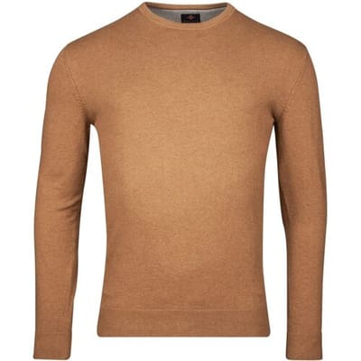 Baileys Trui Luxury Pima Cotton Uni Color Crew Neck Single Knit Taupe / male