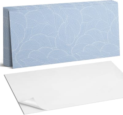 Coloray Plaktegels - Bladpatroon in golven Wandtegel Zelfklevend - 60 cm x 30 cm - Blauw Plaktegels - 6 stuks - Rechthoek PVC Tegels - Plaktegels Keuken - Zelfklevende Vloertegels Badkamer - Vinyltegels Vloer Zelfklevend - Zelfklevende Wandtegels