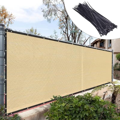 Privacy Scherm voor Hekken 2.4 x 7.6 Meter Beige Voorruit Cover Netting