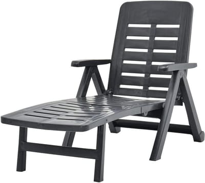 Klapstoel Ligstoel - Zonnebed Tuinstoel - Buiten Ontspannen - Verstelbare Rugleuning - 72 x 189 cm - Antraciet