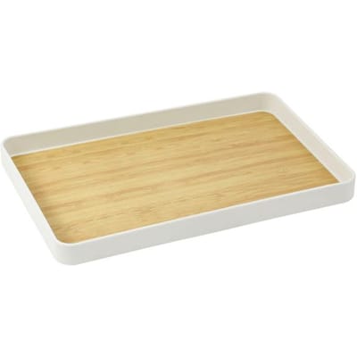 Rechthoekig Bord Dienblad Theekopjes Ketel Waterbekers Dienblad Dinerbord Huishouden Antislip Imitatie Houtnerf Platte Bodem Dienbladen beige