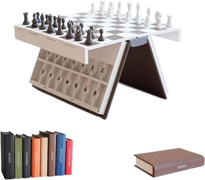 Magnetisch Bordspelboek - Strategie Spelletjes Set - Familie Spelletjesavond - 8 Klassieke Spellen - 18.6 x 13.5 cm - National Chess
