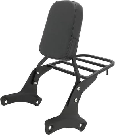 Passagierskussen Motorfiets - Motor Rugsteun - Comfortabel Rijden - Afneembare Rugleuning - 3.21 kg - Zwart