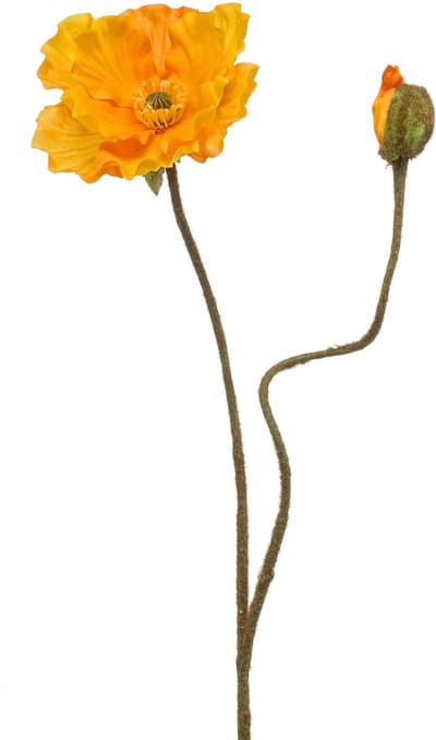 Emerald - Kunstbloem Klaproos 74cm geel - Kunstplant voor binnen
